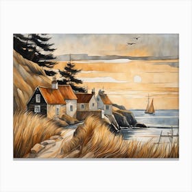 European Coastal Painting (60) Canvas Print