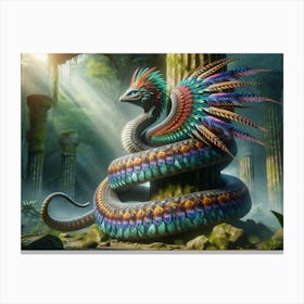 Feathered Serpent Fantasy Canvas Print