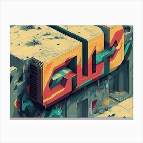 Isometric 3d Art Graffiti Canvas Print