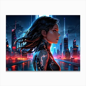 Cyborg Woman Canvas Print