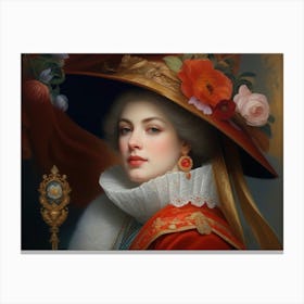 Elegant Lady In Red Canvas Print