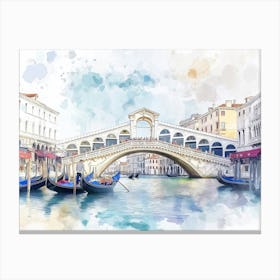 Watercolor Venice, Italy Poster Canvas Print