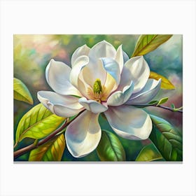 White Magnolia Flower Canvas Print