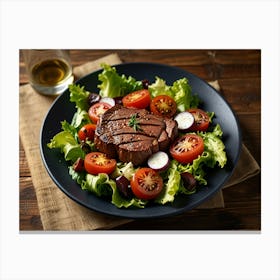 Steak On A Plate 2 Canvas Print