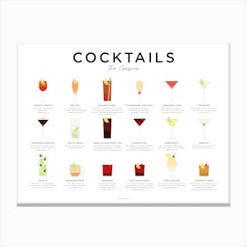 Classic Cocktails Landscape Minimal Canvas Print