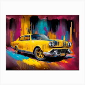 Yellow Car Painting Canvas Print