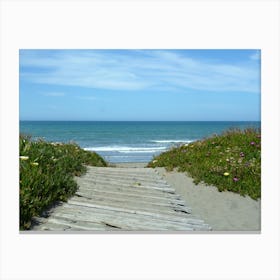 Steps to the relaxing summer beach Canvas Print