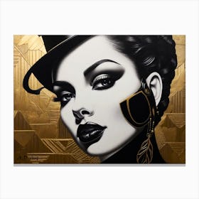 Noir Area Beauty In Gold and Dark Black Canvas Print