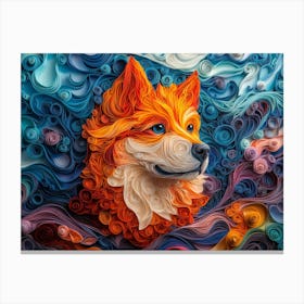 Chow Chow Paper Quilling Dog Portrait Canvas Print