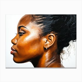 Side Profile Of Beautiful Woman Oil Painting 143 Canvas Print