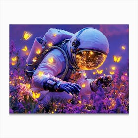 Astronaut With Butterflies Canvas Print