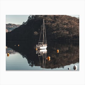 Sailboat On A Lake Canvas Print