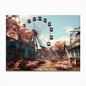 Town With A Ferris Wheel Canvas Print