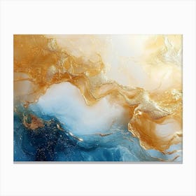 A Background That Looks Like Water and Gold Can Be a Stunning and Mesmerizing Sight 1 Canvas Print