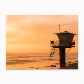 Lifegaurd Tower At Sunset Canvas Print