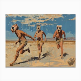 Men Running Desert 3 Fy H Canvas Print