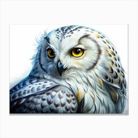 Close Up Portrait Of A Snowy Owl Canvas Print