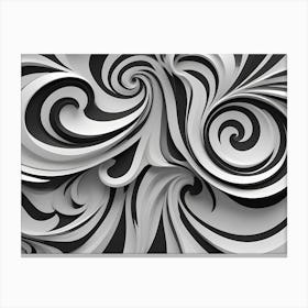 Abstract Black And White Swirling Pattern 6 Canvas Print