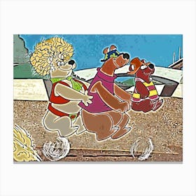 Help Its The Hair Bear Bunch Classic Cartoon Canvas Print