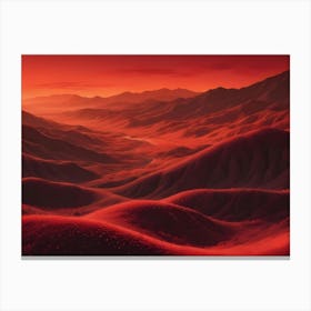 Rolling Hills Of Vibrant, Glowing Colors, Including Purple, Blue, And Gold, Against A Dark Starry Sky Canvas Print