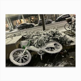 Snowy Bike Canvas Print