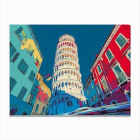 Comic,Comic Style,Pisa,Pisa Tower,Art Work, Art, Comic Book, Digital Work,Digital Art, Canvas Print