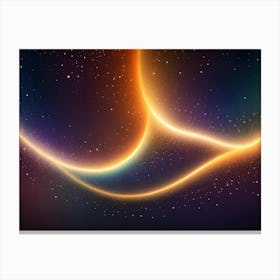 Abstract Image Of A Swirling, Glowing Light Trail On A Dark Background With Stars Canvas Print