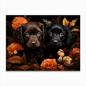 Jpeg Optimizer Autumn Puppies Canvas Print