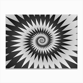 Abstract Spiral Background In Black And White Canvas Print