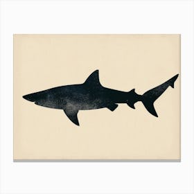 Nurse Shark Grey Silhouette 4 Canvas Print