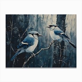 Bluejays In The Woods 3 Canvas Print