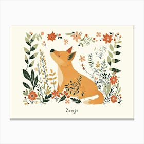 Little Floral Dingo Poster Canvas Print