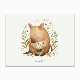 Little Floral Wombat 1 Poster Canvas Print