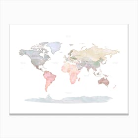 World Map No 128 Canvas Print