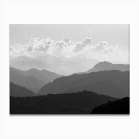 Black And White Mountain Landscape Canvas Print