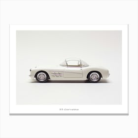 Toy Car 55 Corvette White Poster Canvas Print