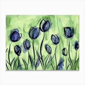 Blue Tulips 1 Canvas Print