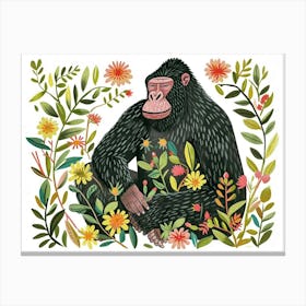 Little Floral Gorilla 4 Canvas Print