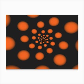 Orange Spiral Dots Canvas Print