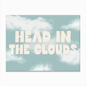 Head In The Clouds | Cream and Blue Canvas Print