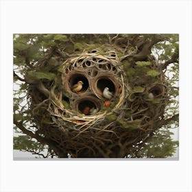 Birds In A Nest Canvas Print