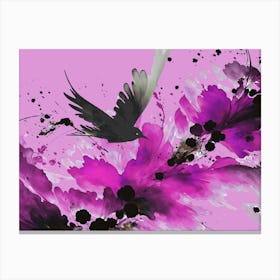 Ink Bird Pastel Pink Canvas Print