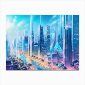 Futuristic Cityscape 51 Canvas Print