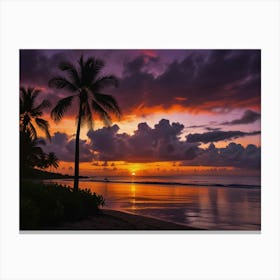 Sunset On The Beach 17 Canvas Print