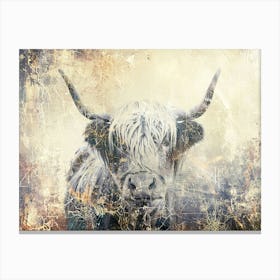 Cow Highland Illustration Art 04 Canvas Print