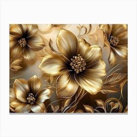 Gold Flowers 32 Canvas Print