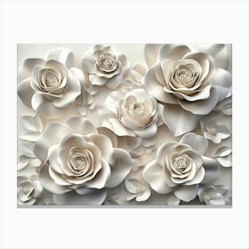 3d Paper Roses 1 Canvas Print