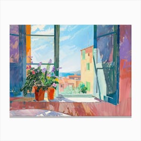 Marseille From The Window View Painting 2 Canvas Print