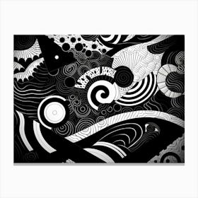 Patterns Abstract Black And White 8 Canvas Print