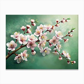 Blooming Almond Branch Canvas Print